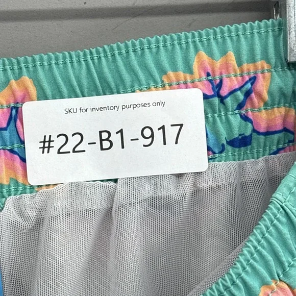 Chubbies Swim Trunks Mens Large Green Shark Shorts 5.5" Lined Stretch Pockets - Picture 10 of 10